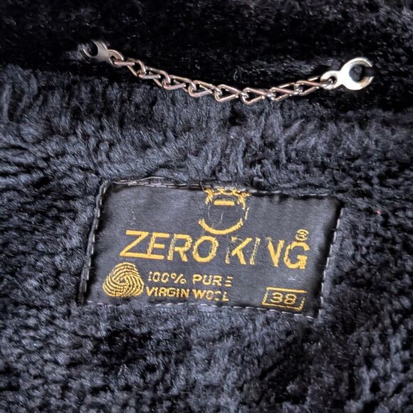 Vintage Herringbone Striped Overcoat Men's 38 Small/Medium Brown Wool Fur Lined - Picture 4 of 6